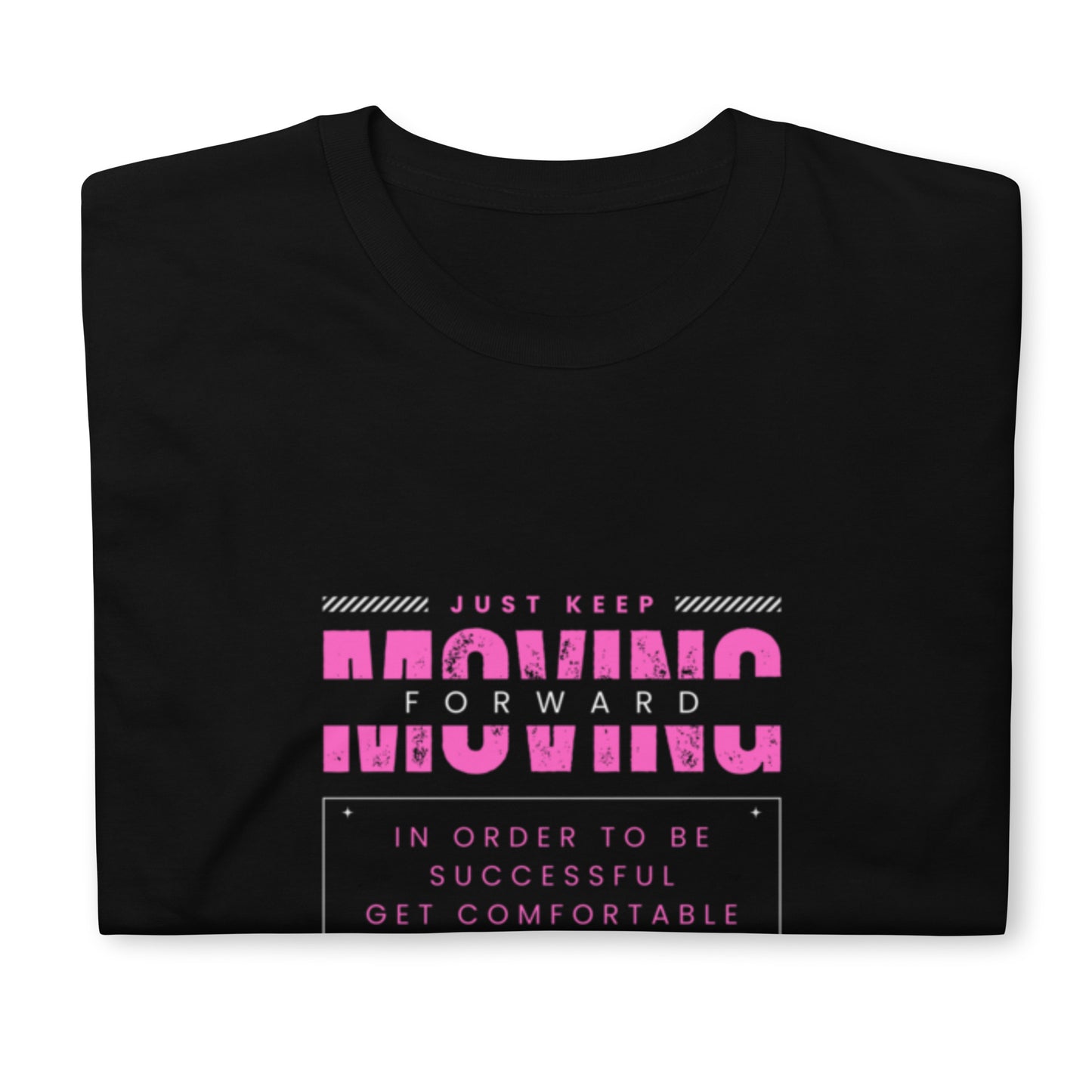 "Keep moving forward" black Short-Sleeve Tee-Shirt (pink design)