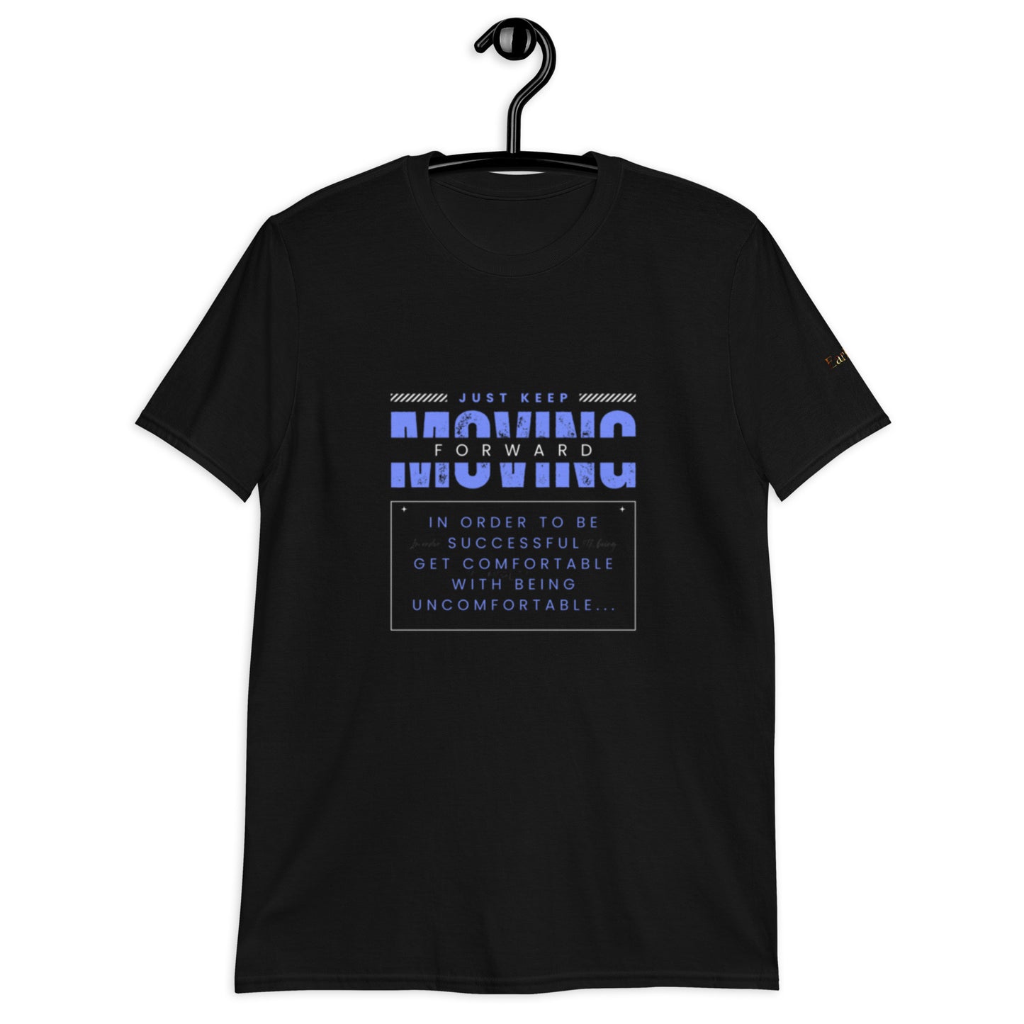 "Keep moving forward" black Short-Sleeve Tee-Shirt (blue design)
