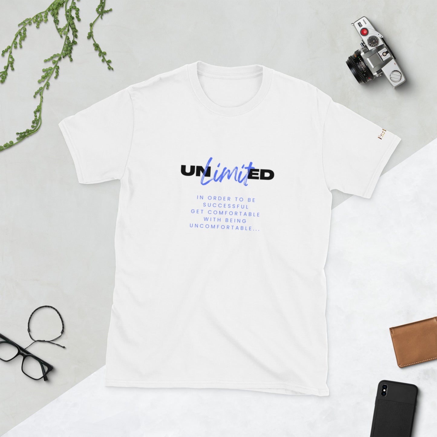 "Unlimited" Short-Sleeve Tee-Shirt (blue design)