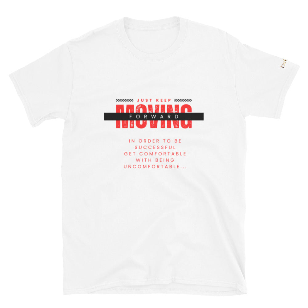 "Keep moving forward" white Short-Sleeve Tee-Shirt (red design)