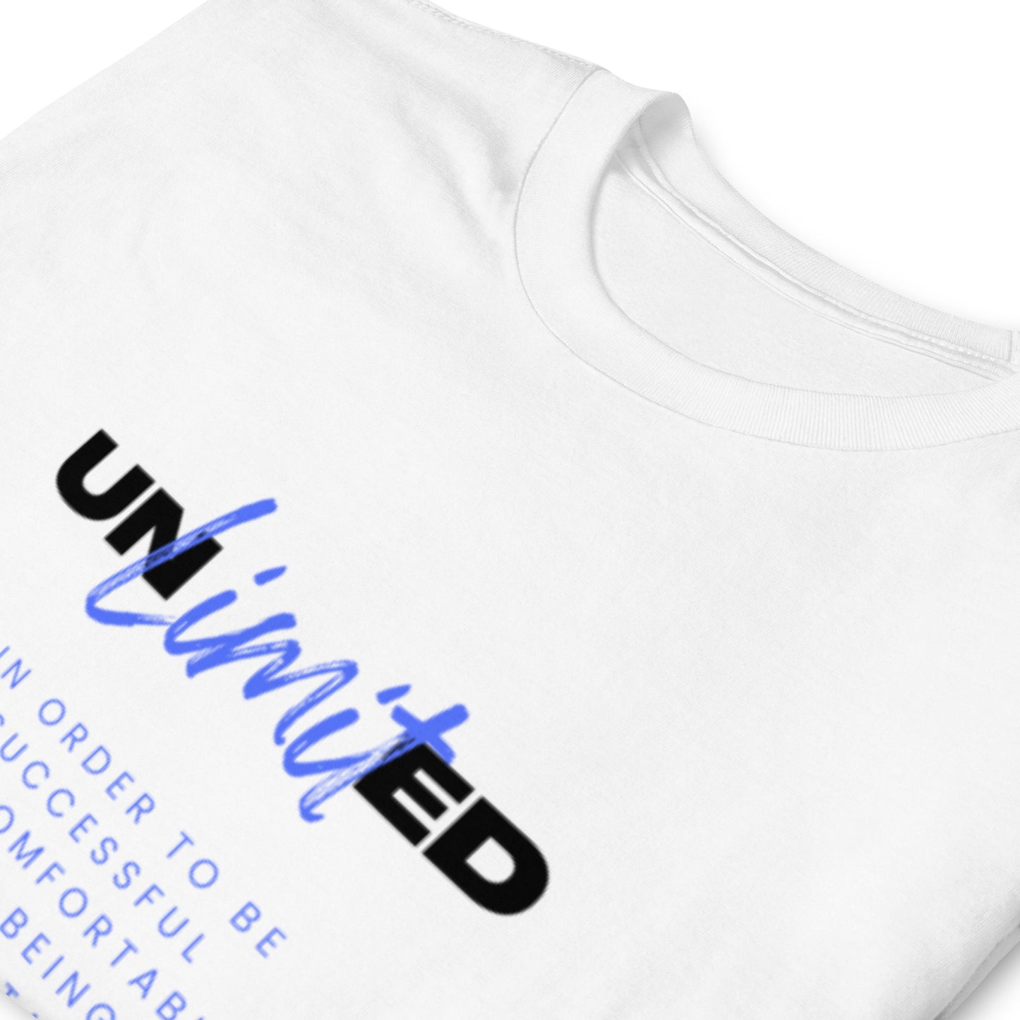 "Unlimited" Short-Sleeve Tee-Shirt (blue design)