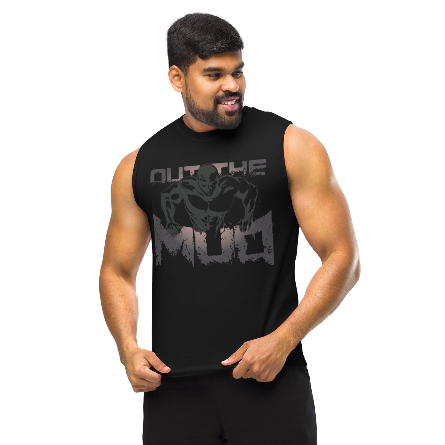 Mens "out the mud" Muscle Tee