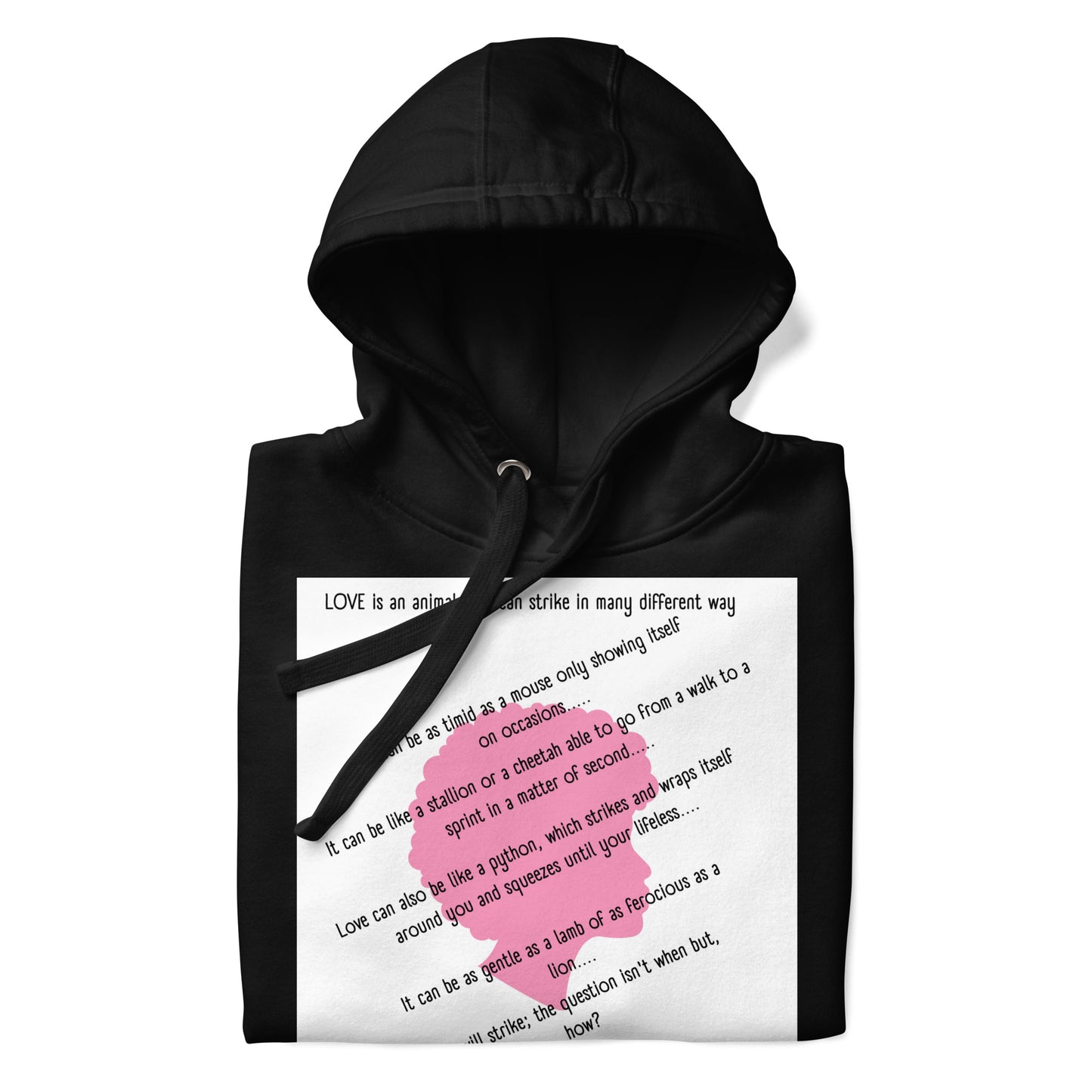 "Love is an animal" (extended version) black Hoodie