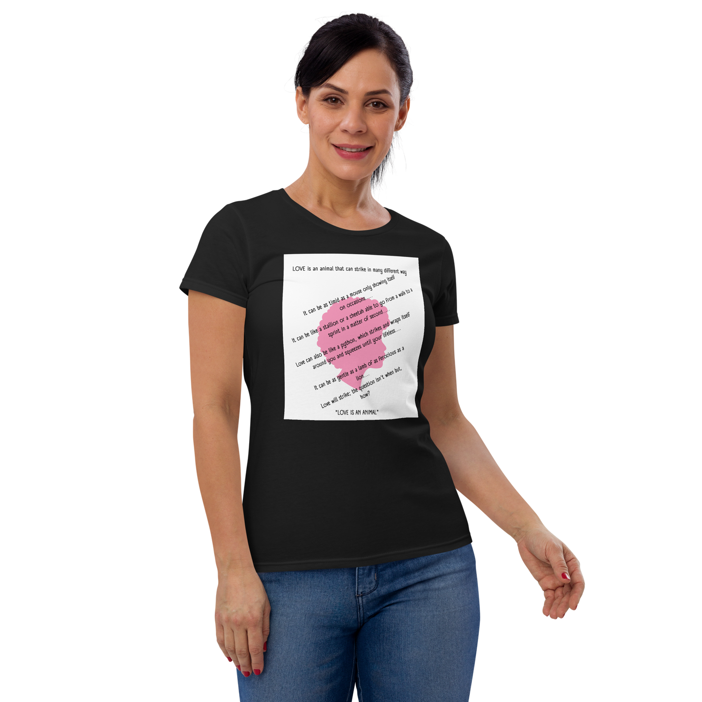 "love is an animal" extended version (Black) short sleeve tees