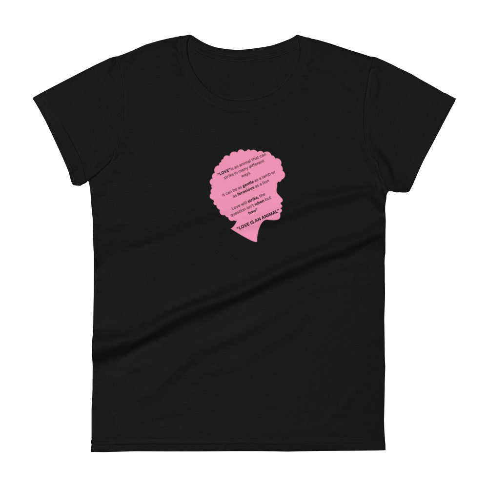 "Love is an animal" slant version short sleeve tees