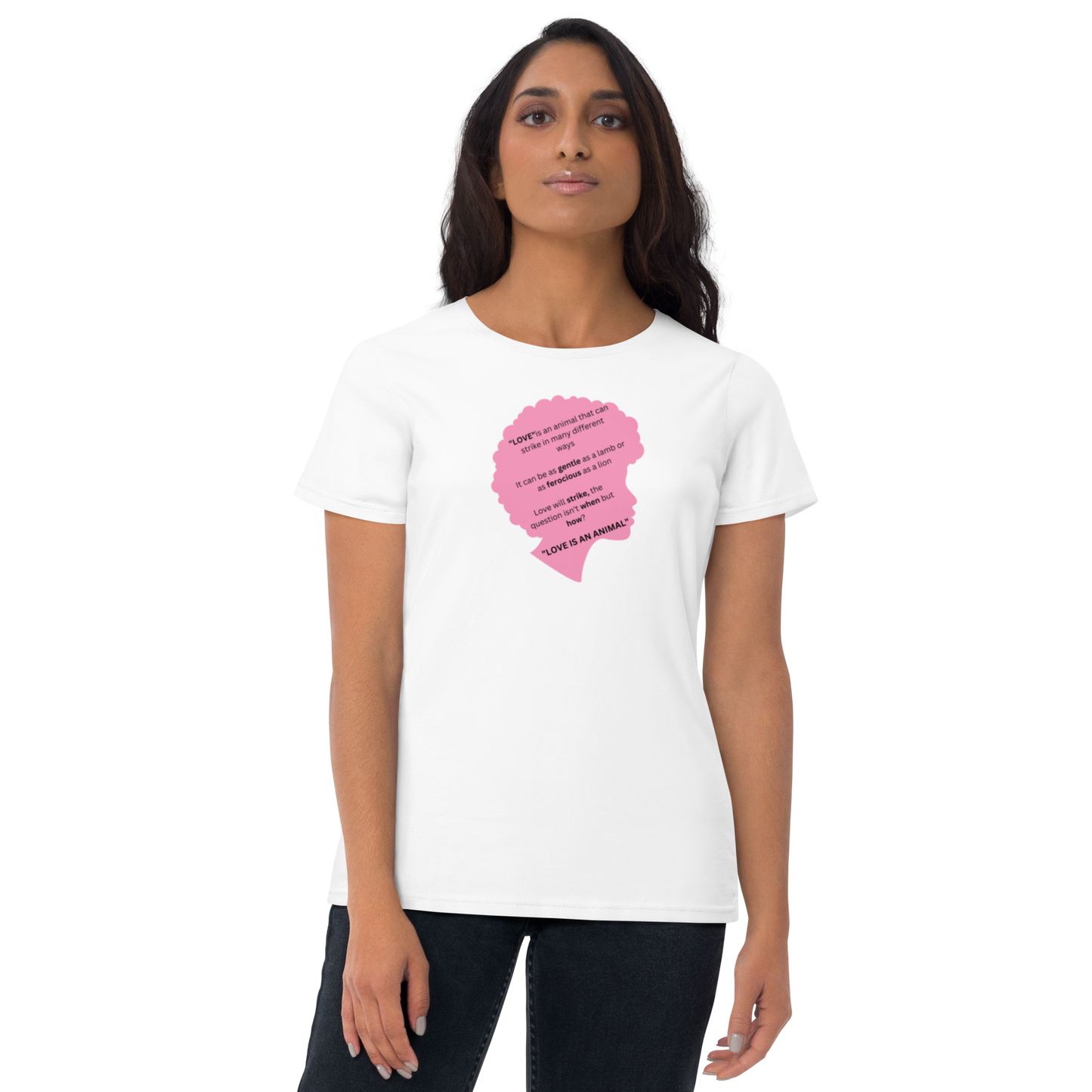 "Love is an animal" slant version short sleeve tees