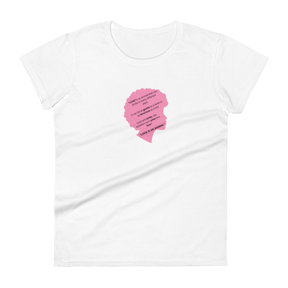 "Love is an animal" slant version short sleeve tees