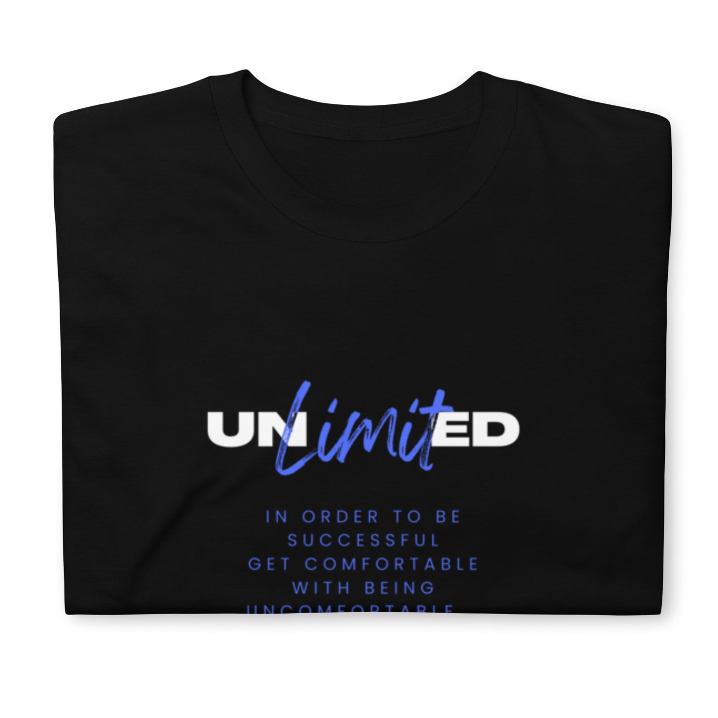 "Unlimited" black Short-Sleeve Tee-Shirt (blue design)