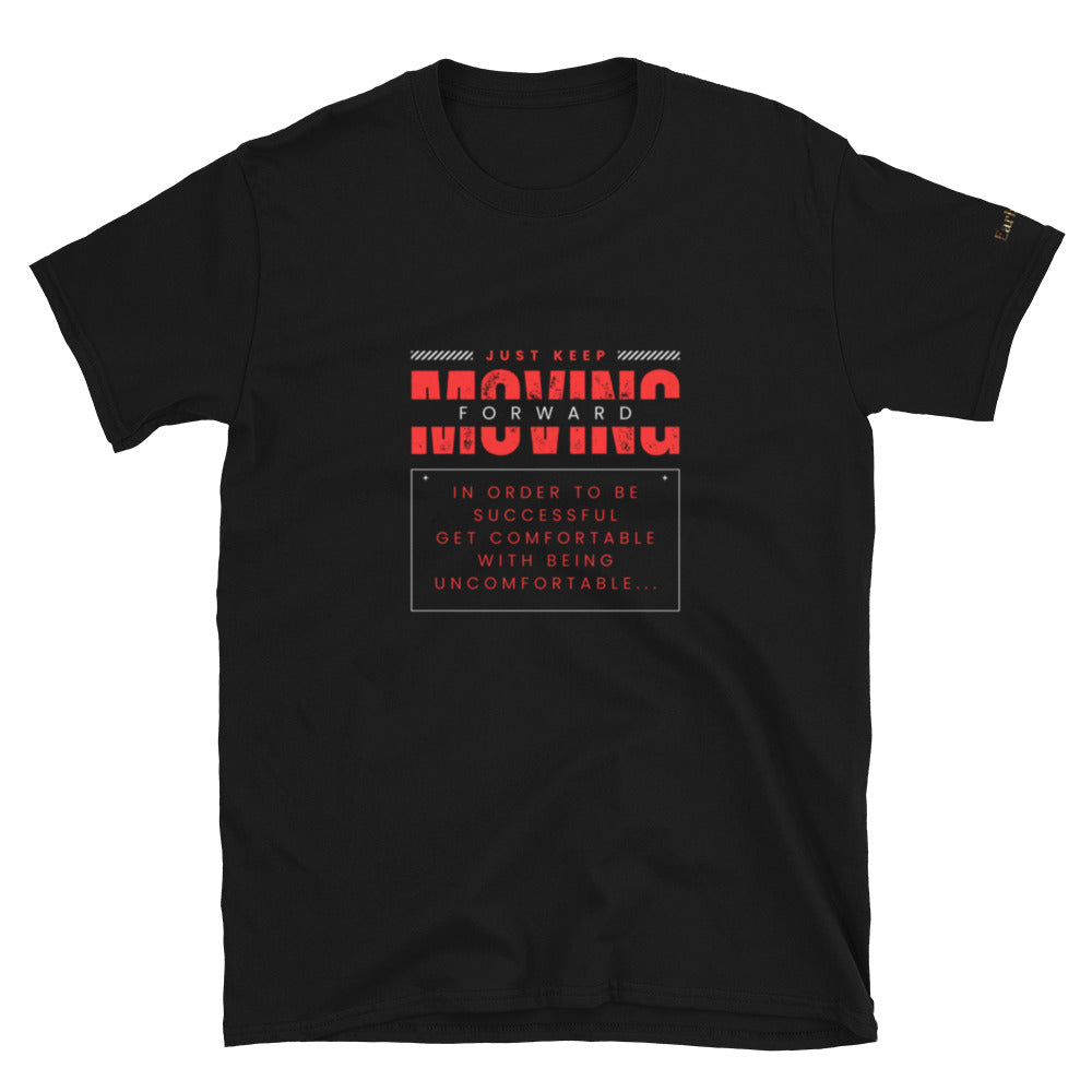 "Keep moving forward"  black Short-Sleeve  Tee-Shirt (red design)