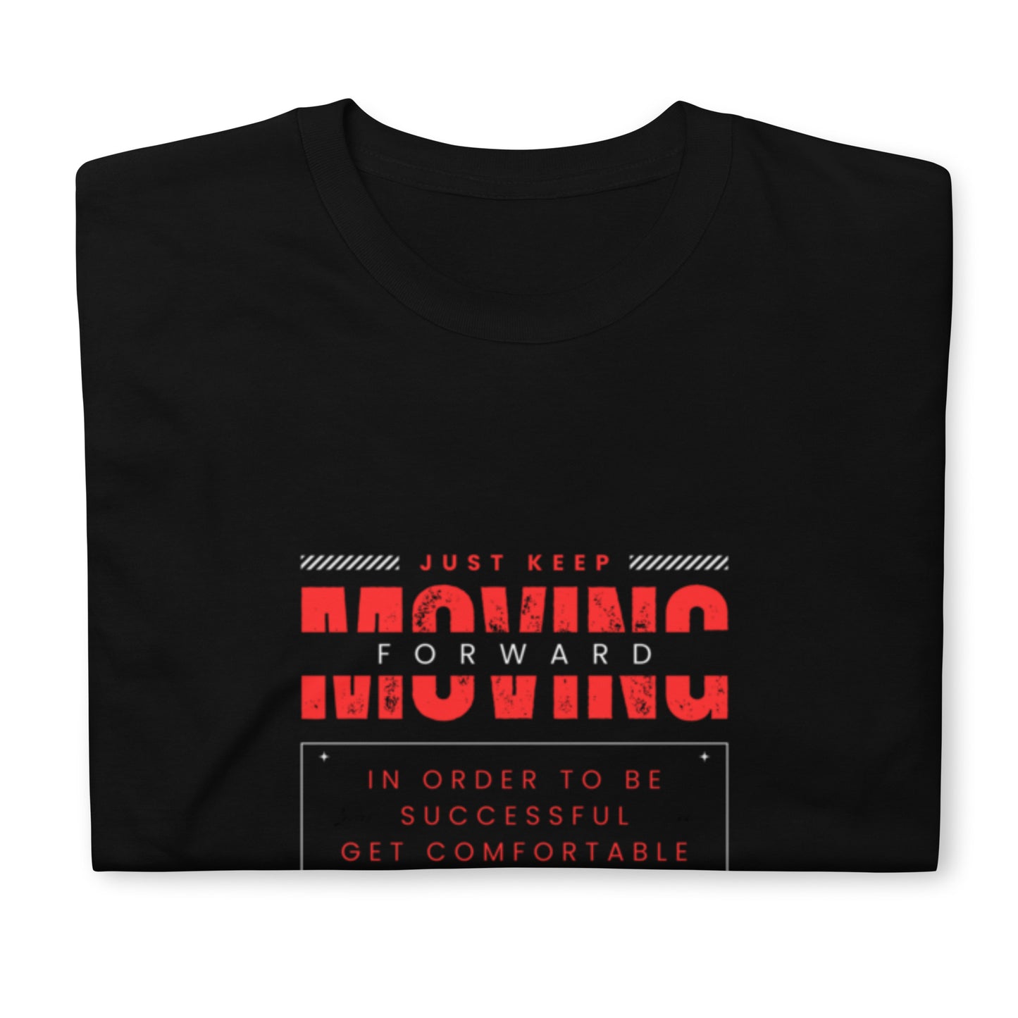 "Keep moving forward"  black Short-Sleeve  Tee-Shirt (red design)