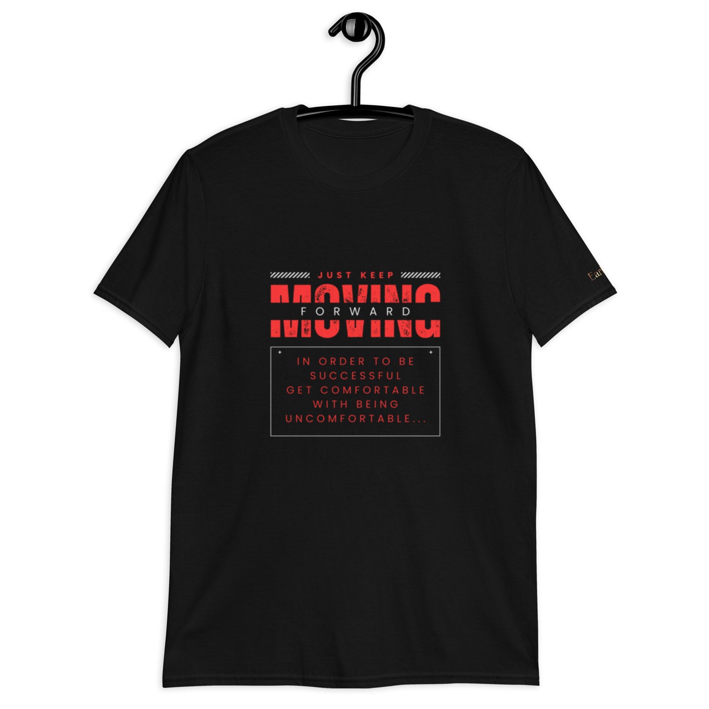 "Keep moving forward"  black Short-Sleeve  Tee-Shirt (red design)