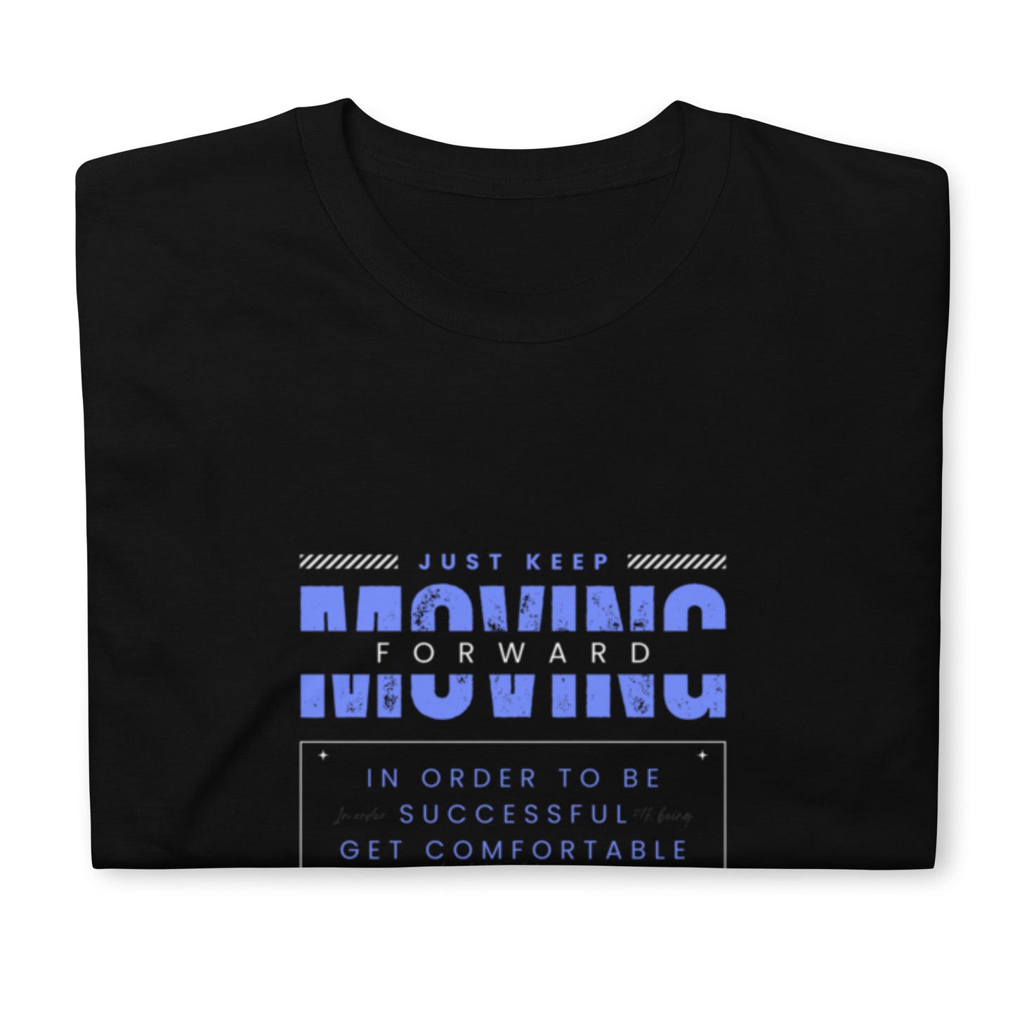 "Keep moving forward"  black Short-Sleeve  Tee-Shirt (blue design)