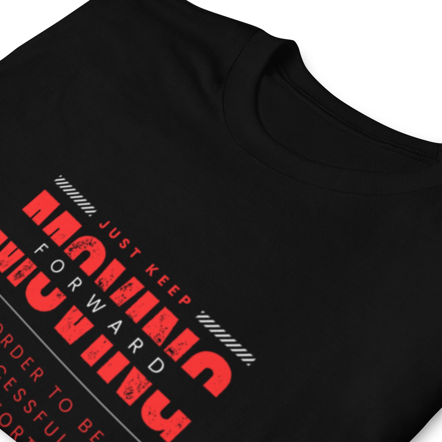 "Keep moving forward"  black Short-Sleeve  Tee-Shirt (red design)