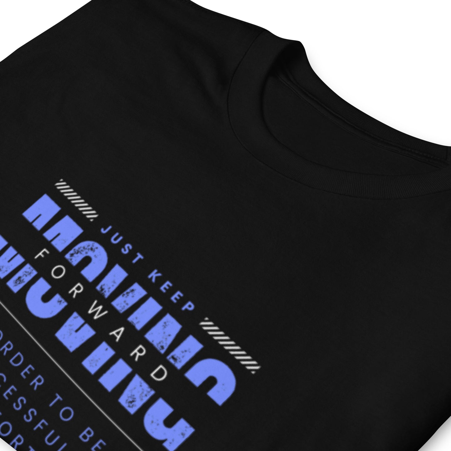 "Keep moving forward"  black Short-Sleeve  Tee-Shirt (blue design)