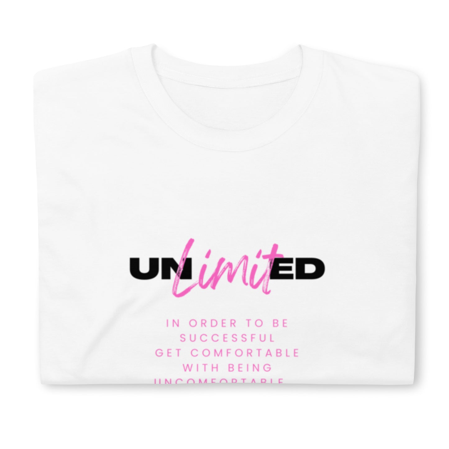 "Unlimited" Short-Sleeve Tee-Shirt (pink design)