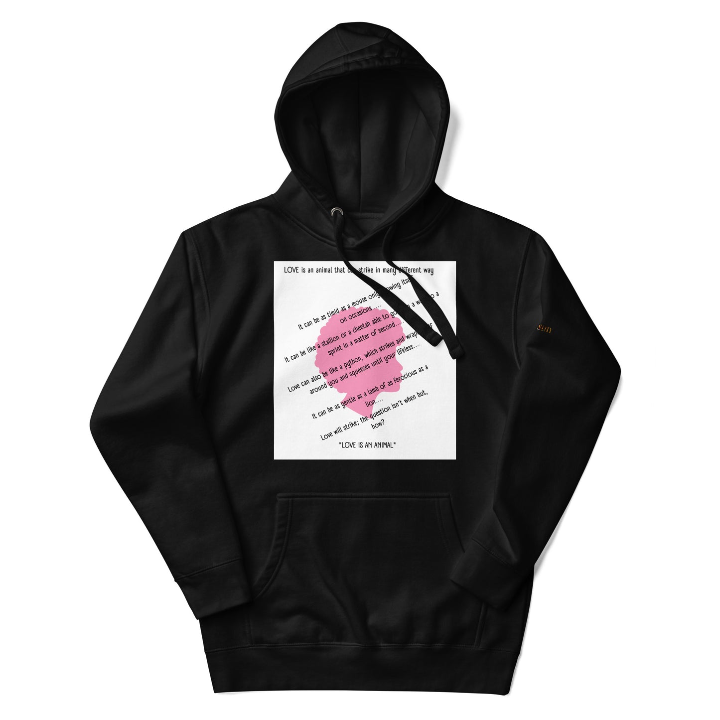 "Love is an animal" (extended version) black Hoodie